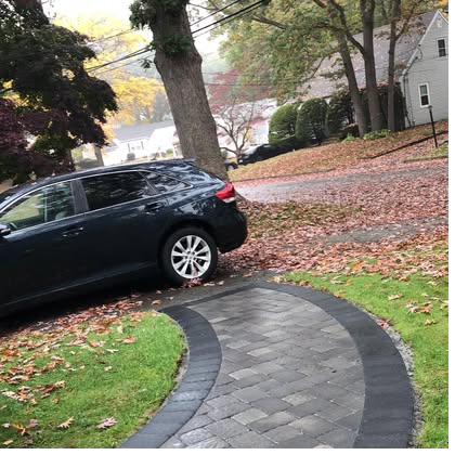 Stamped concrete walkway