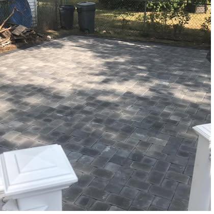 Patio with raised stone planter